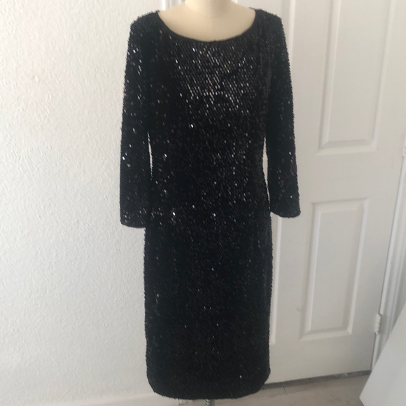 Black Velvet sequin dress. - Picture 1 of 12